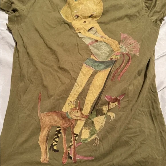 L.A.M.B - Gwen Stefani Olive Casual Tee - Picture 4 of 8